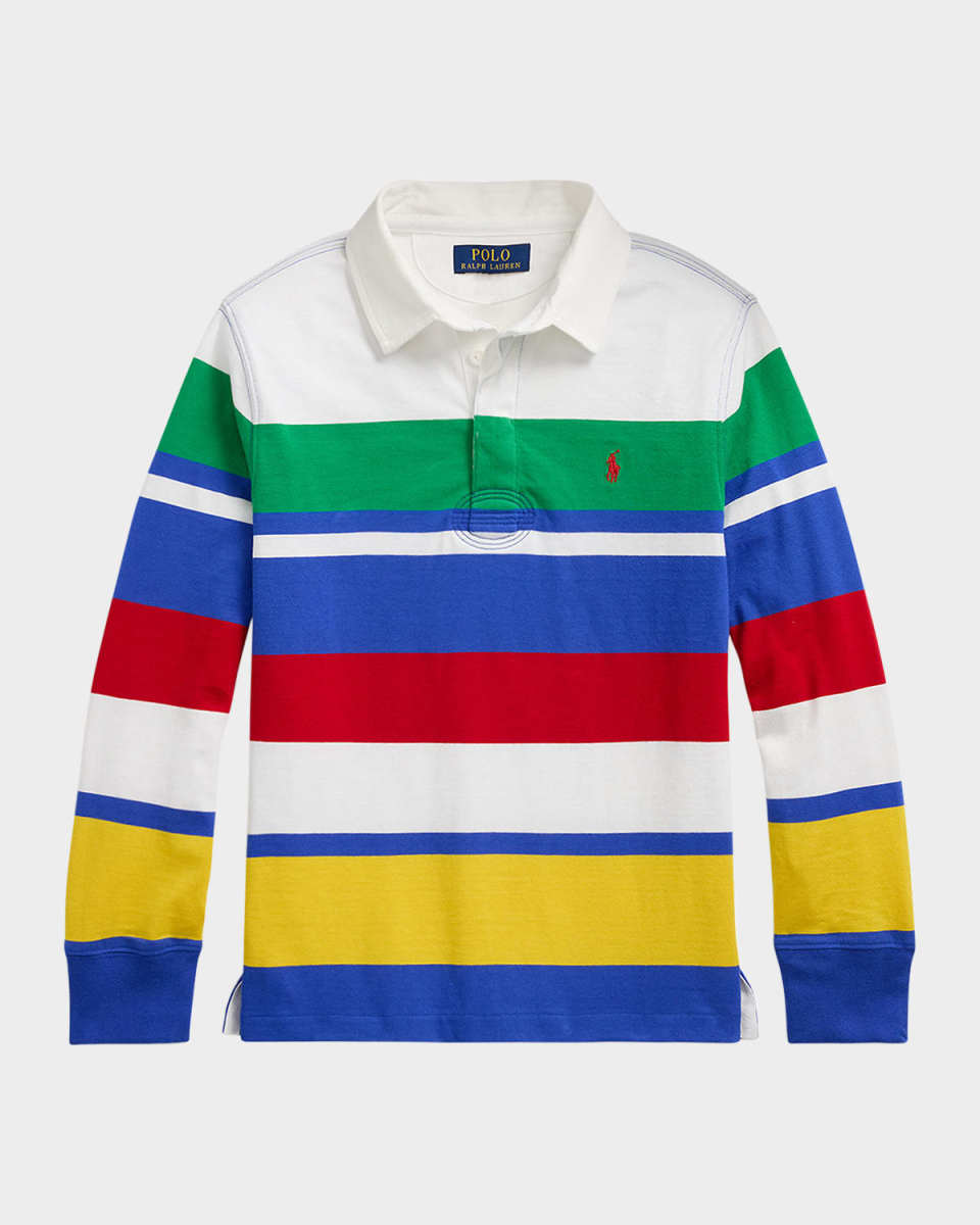 Boy's Striped Rugby Shirt, Size S-X
